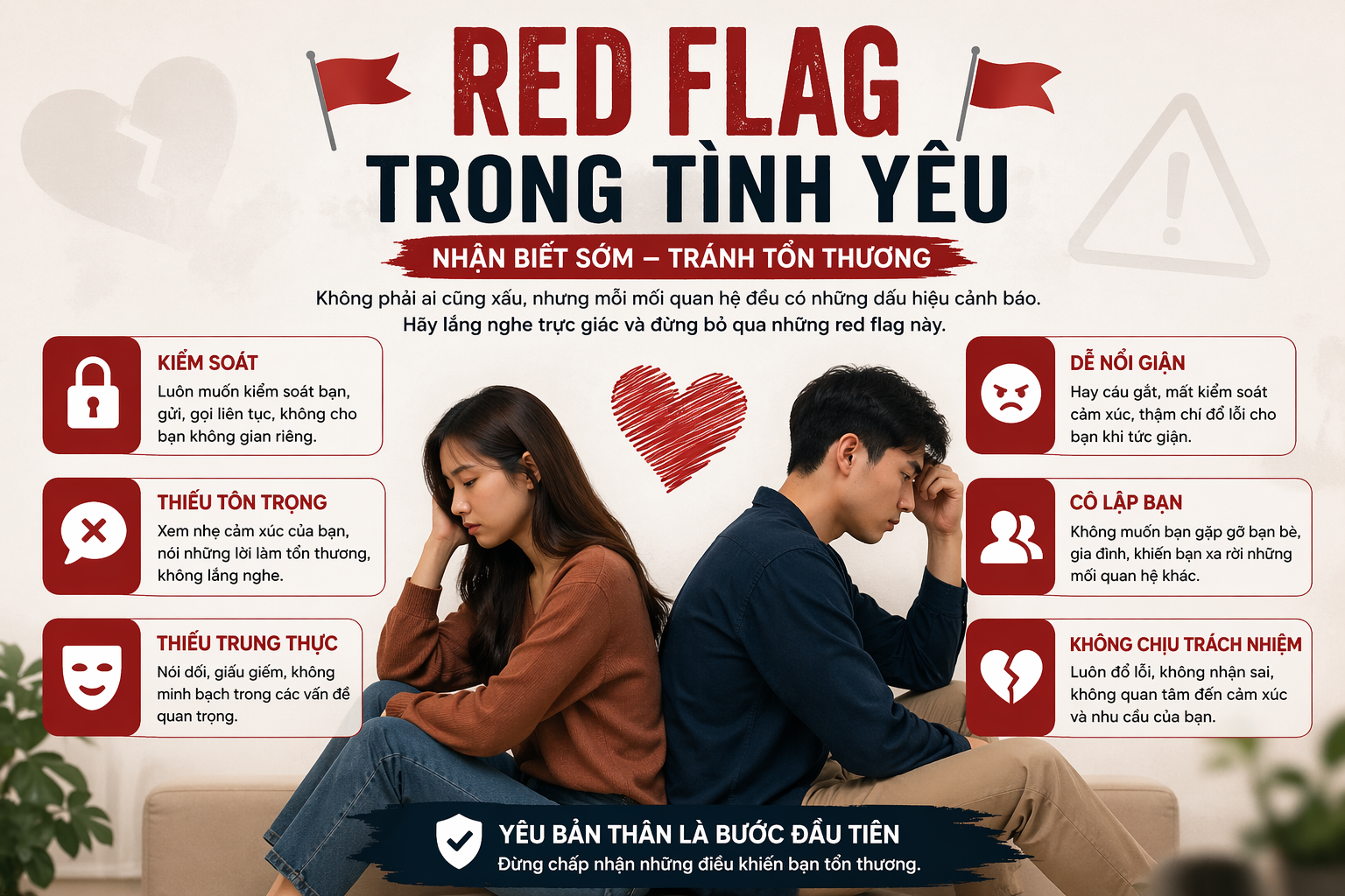 red flag trong tình yêu dấu hiệu cảnh báo mối quan hệ